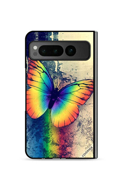 Covernex Google Pixel Fold 5G Protective Case Cover Vintage Rainbow Butterfly