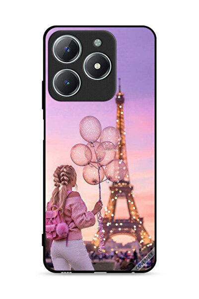 Covernex غطاء حماية لهاتف Realme C63 4G بطبعة فتاة تحمل بالونات