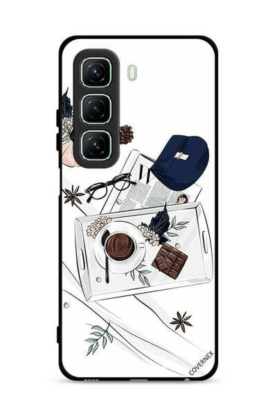 Covernex غطاء حماية لهاتف Infinix Hot 50 5G بطبعة فن القهوة والشوكولاتة