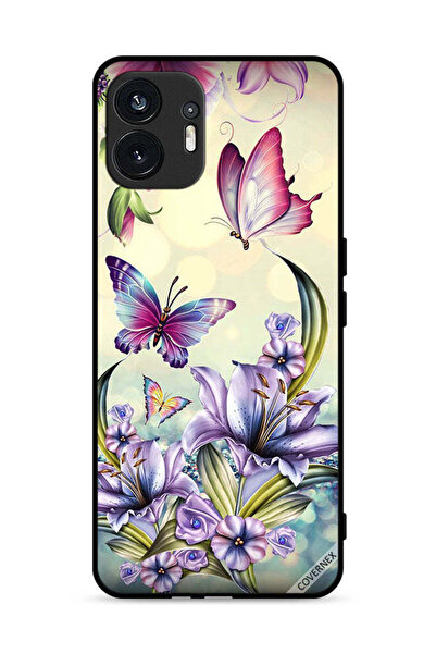 Covernex Nothing Phone (2) 5G Protective Case Cover Purple Flowers & Butterflies