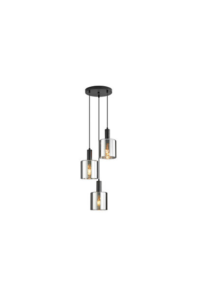 Braytron PENDUL S007R-3H-3xE27-ARGINTIU STICLA