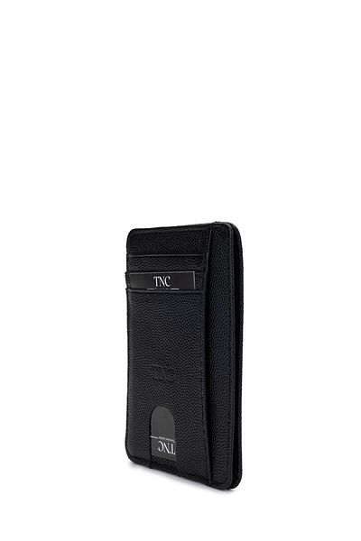 Tamer Tanca Unisex Genuine Leather Black Caviar Card Holder