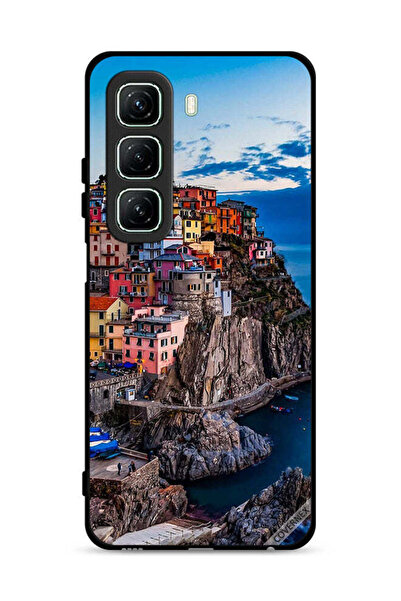 Covernex غطاء حماية لهاتف Infinix Hot 50 5G برسومات منازل ملونة على البحر