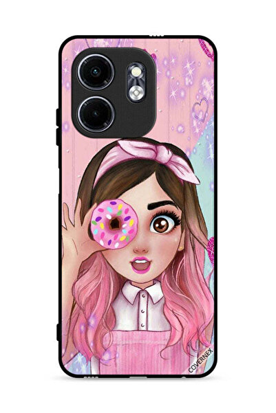 Covernex غطاء حماية لهاتف Infinix Hot 50i 4G برسومات فتاة محبة للدونات