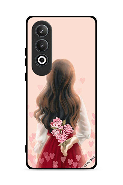 Covernex غطاء حماية لهاتف OnePlus Nord CE4 5G بنقشة فتاة تخفي زهورًا
