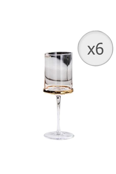 LUXXO Set 6 glasses for wine, crystal, Chaud, 400ml