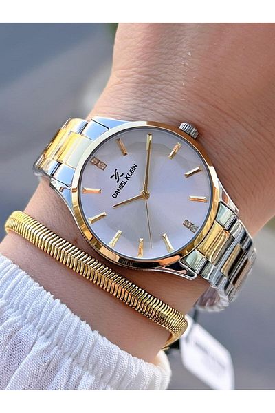 Daniel Klein Women's Wrist Watch+Bracelet with Special Cut Glass 3 Atm Water Resistant 2 Years Warranty V10925.3