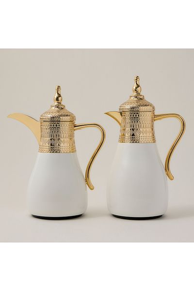 Dallaty set of 2 gold steel vacuum flask