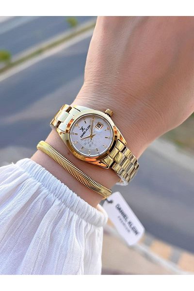 Daniel Klein Women's Wrist Watch+Bracelet with Calendar Dial 3 Atm Water Resistant 2 Years Warranty Bx10944.3