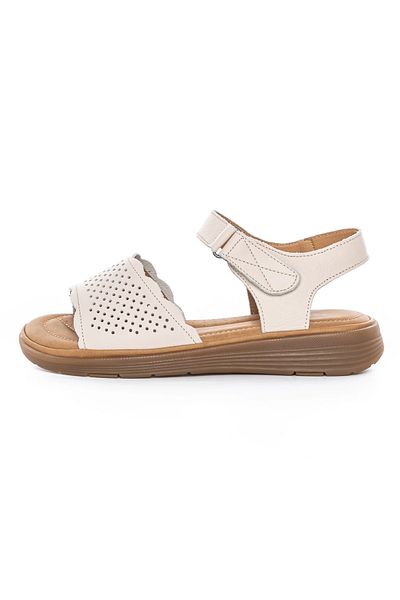 Berliner Sandale Dama cu Talpa Joasa 53302 Crem |