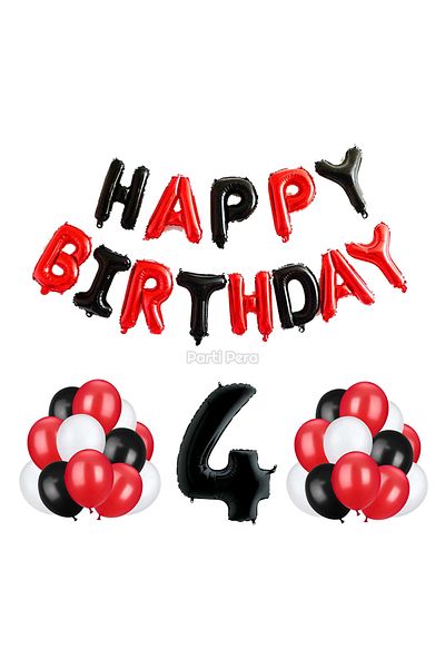 parti pera Happy Birthday Foil Balloon Birthday Balloon Set Number Foil Balloon