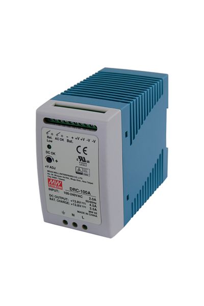 Meanwell Sursă de alimentare în comutație, 13.8V / 4.5A + 2.5A, șină DIN, rezervă - MEAN WELL DRC-100A