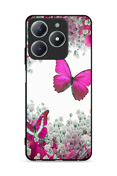 Covernex غطاء حماية لهاتف Realme C61 4G برسومات فراشات جميلة وورود صغيرة