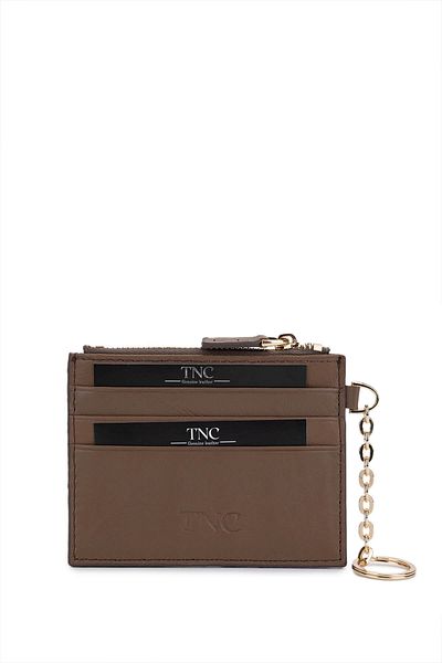 Tamer Tanca Unisex Genuine Leather Beige Card Holder