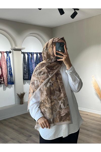 Merwiss Aura Silk Crepe Shawl - Beige