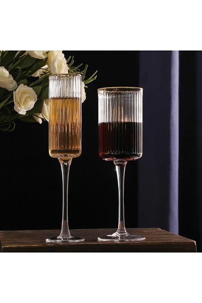LUXXO Set 6 Champagne Glasses, Dune, 250ml
