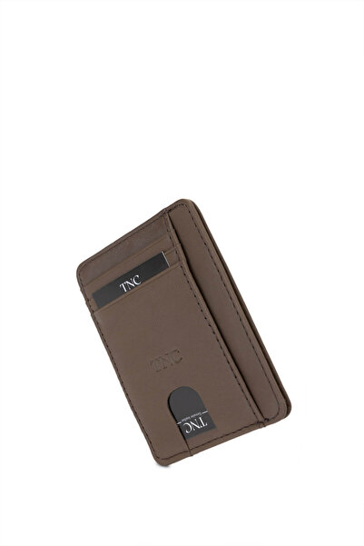 Tamer Tanca Unisex Genuine Leather Beige Card Holder