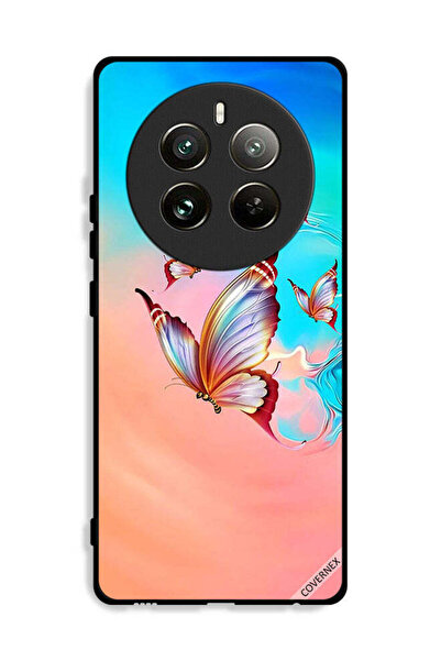 Covernex غطاء حماية لهاتف Realme 12 Pro Plus 5G بطبعة فراشات تحلق فوق لون الطلاء
