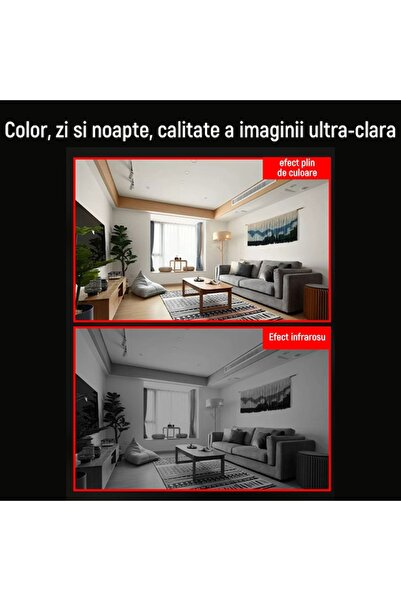 Vaxiuja Camera de supraveghere, Vaxiuja, ABS, Rotire la 355°, Full HD 1080P, Alb