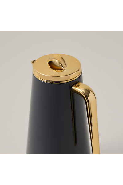 Dallaty set of 2 steel vacuum flask black & gold