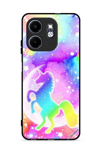 Covernex غطاء حماية لهاتف إنفينيكس سمارت 9 4G بتصميم وحيد القرن بألوان قوس قزح