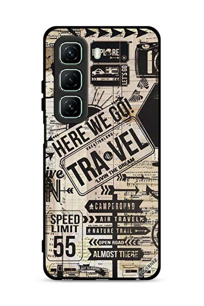 Covernex غطاء حماية لهاتف Infinix Hot 50 5G مطبوع عليه عبارة Here We Go Travel