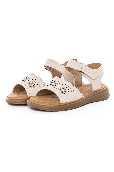 Berliner Women's Sandals with Low Sole 53308 Cream |
