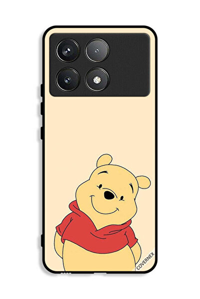 Covernex غطاء حماية لهاتف Xiaomi Redmi K70E 5G بتصميم الدب في وضع السعادة