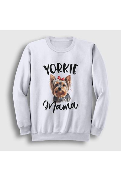 Presmono Unisex White Yorkie Mama Mom Yorkshire Terrier Mother Sweatshirt 556617Tt