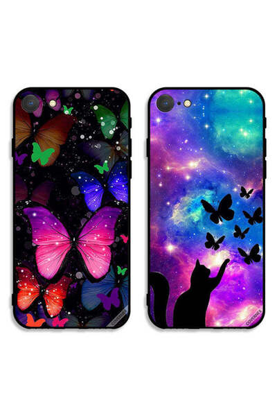 Covernex حافظتان واقيتان لهاتف Apple iPhone 7 بتصميم قطة وفراشات