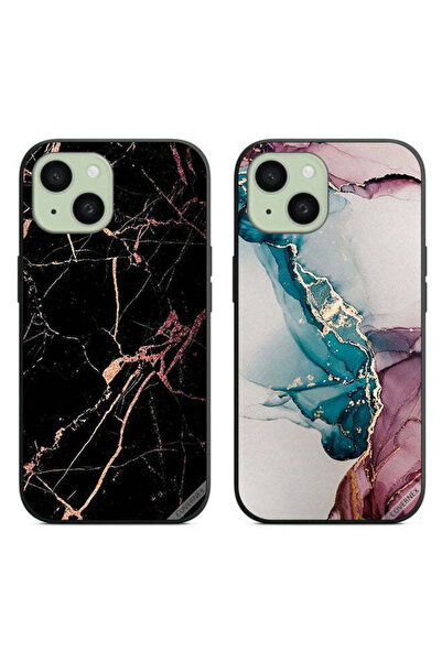 Covernex حافظتان واقيتان لهاتف Apple iPhone 15 Plus بنقشة رخامية متشققة