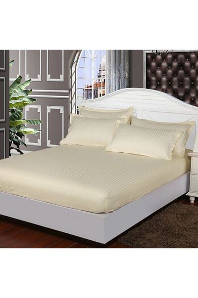 Pucioasa Damask bed cover set + 1 pillowcase, mattress 100x200cm, Cream