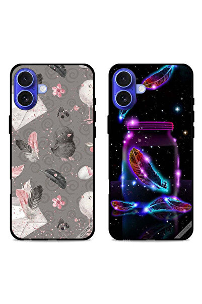 Covernex حافظتان لهاتف Apple iPhone 16، أغطية حماية ريش ودجاج وريش في جرة