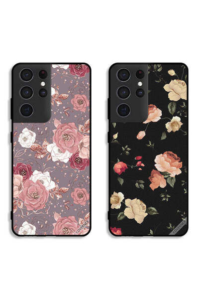 Covernex حافظتان لهاتف سامسونج جالاكسي S21 ألترا 5G، أغطية حماية بخلفية زهرية وزهرة اللوتس الملونة