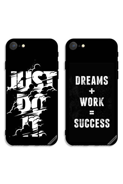 Covernex حافظتان واقيتان لهاتف Apple iPhone 8 - Dreams Plus Work and Just Do It
