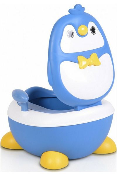 Little Mom Olita pentru copii Little Mom Blue Penguin, cu picioruse antiderapante ajustabile in inaltime, capac
