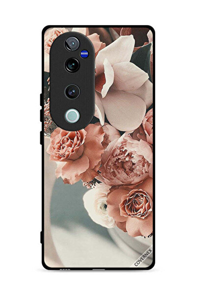 Covernex غطاء حماية لهاتف Vivo S19 Pro 5G بنقشة باقة من أزهار الخوخ الجميلة