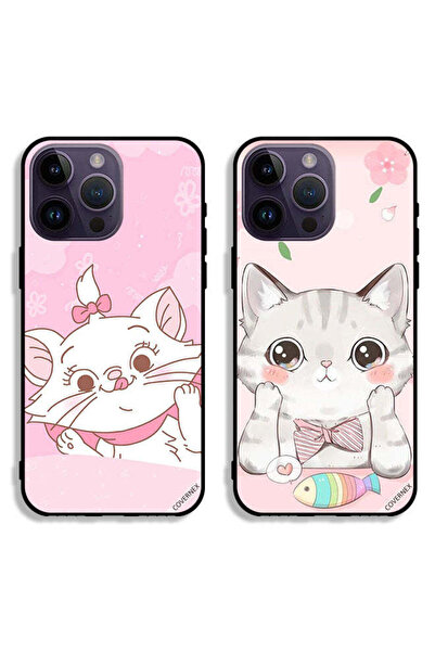 Covernex حافظتان لهاتف Apple iPhone 14 Pro Max، أغطية واقية بتصميم قطة وسمكة قطة