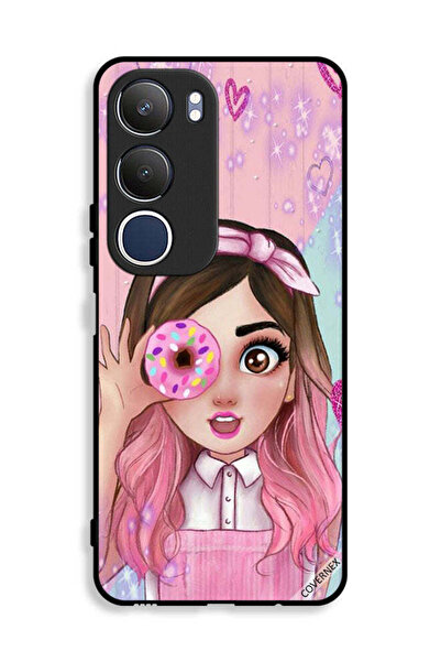 Covernex غطاء حماية لهاتف Vivo Y19s 4G بتصميم فتاة محبة للدونات