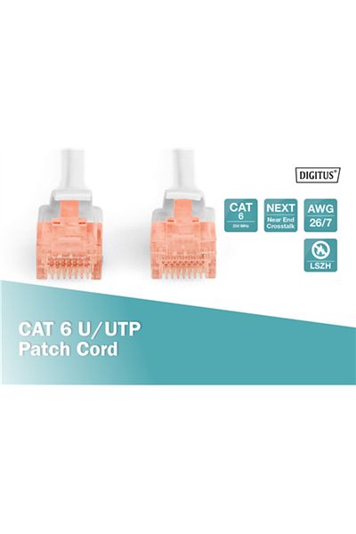 Digitus Patch Cord CAT 6 UTP RJ-45 2m Gri