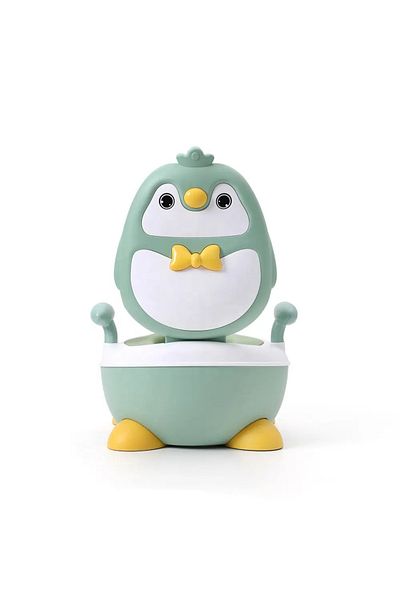 Little Mom Little Mom Green Penguin children's potty, with height-adjustable anti-slip feet, cover