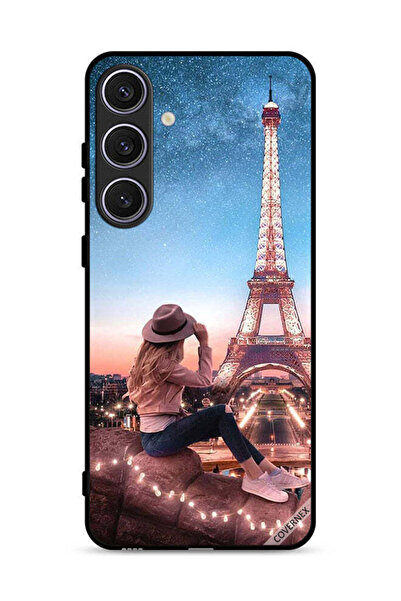 Covernex غطاء حماية لهاتف سامسونج جالاكسي S25 بتصميم فتاة القبعة وبرج إيفل