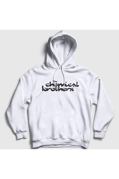 Presmono Unisex Λευκό Λογότυπο The Chemical Brothers Φόρμα με Κουκούλα 554940tt