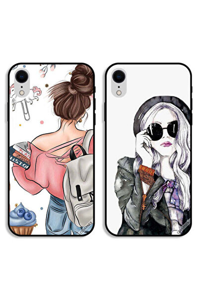 Covernex حافظتان واقيتان لهاتف Apple iPhone XR، بتصميم فتاة أنيقة وكتب في فن ...