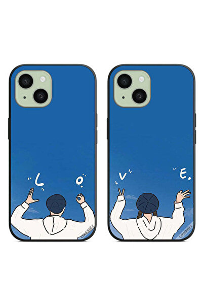 Covernex حافظتان واقيتان لهاتف Apple iPhone 15، أغطية خلفية بتصميم لفتة حب لل...