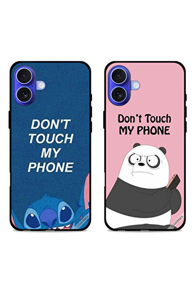 Covernex حافظتان واقيتان لهاتف Apple iPhone 16 Plus، مطبوع عليهما "لا تلمس ها...