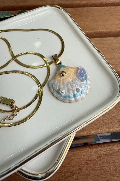 My Joyas Design Steel Soft Colored Oyster Necklace 50cm