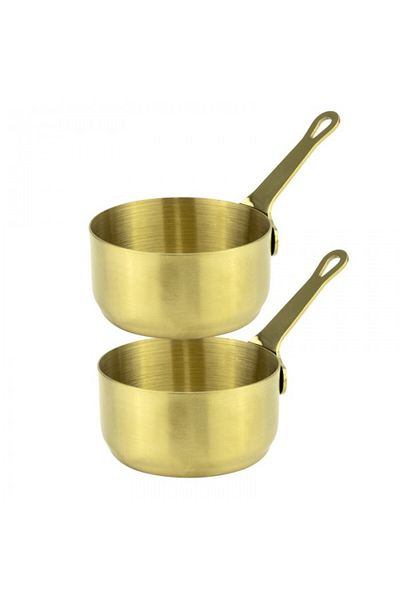 Culinaro Set of 2 sauce pots with stainless steel handle 125ml, 5.4xh3.2cm, gold