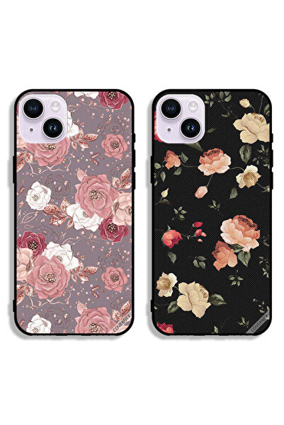 Covernex حافظتان لهاتف Apple iPhone 14، أغطية حماية بخلفية زهرية وزهرة لوتس ملونة