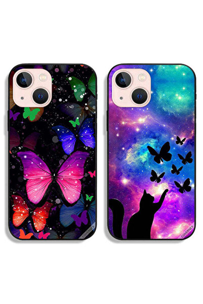 Covernex حافظتان لهاتف Apple iPhone 13 mini، أغطية حماية قطة وفراشات